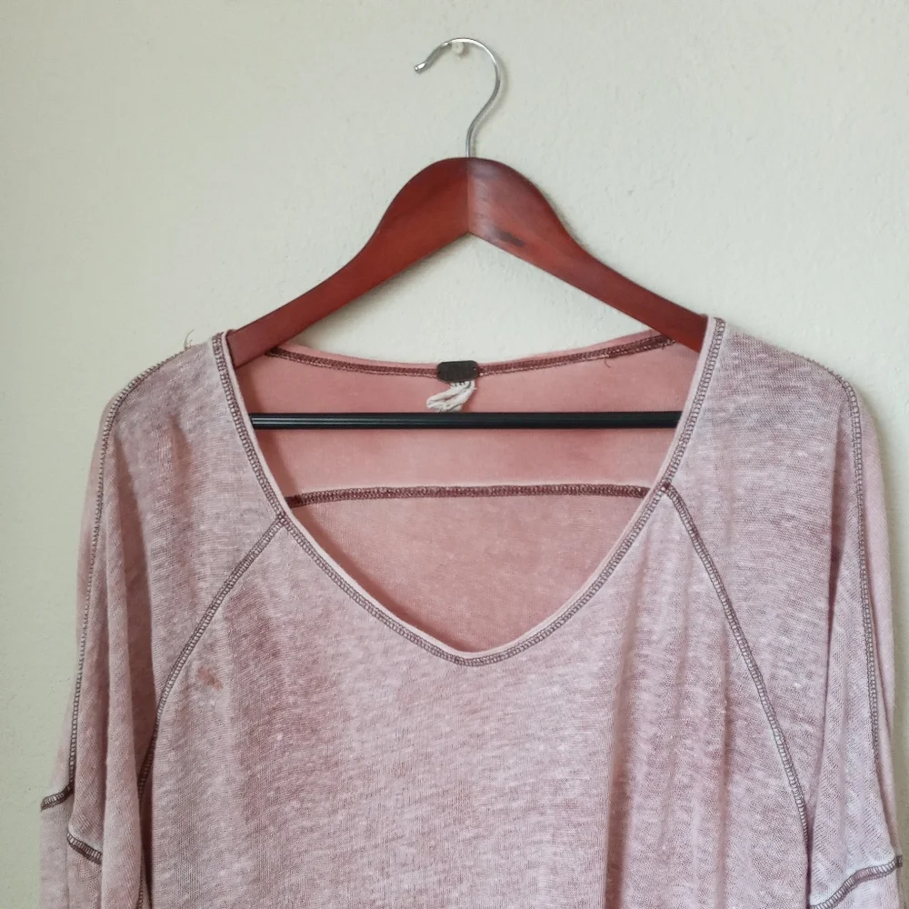 Free People XS Macchiato Linen Tee